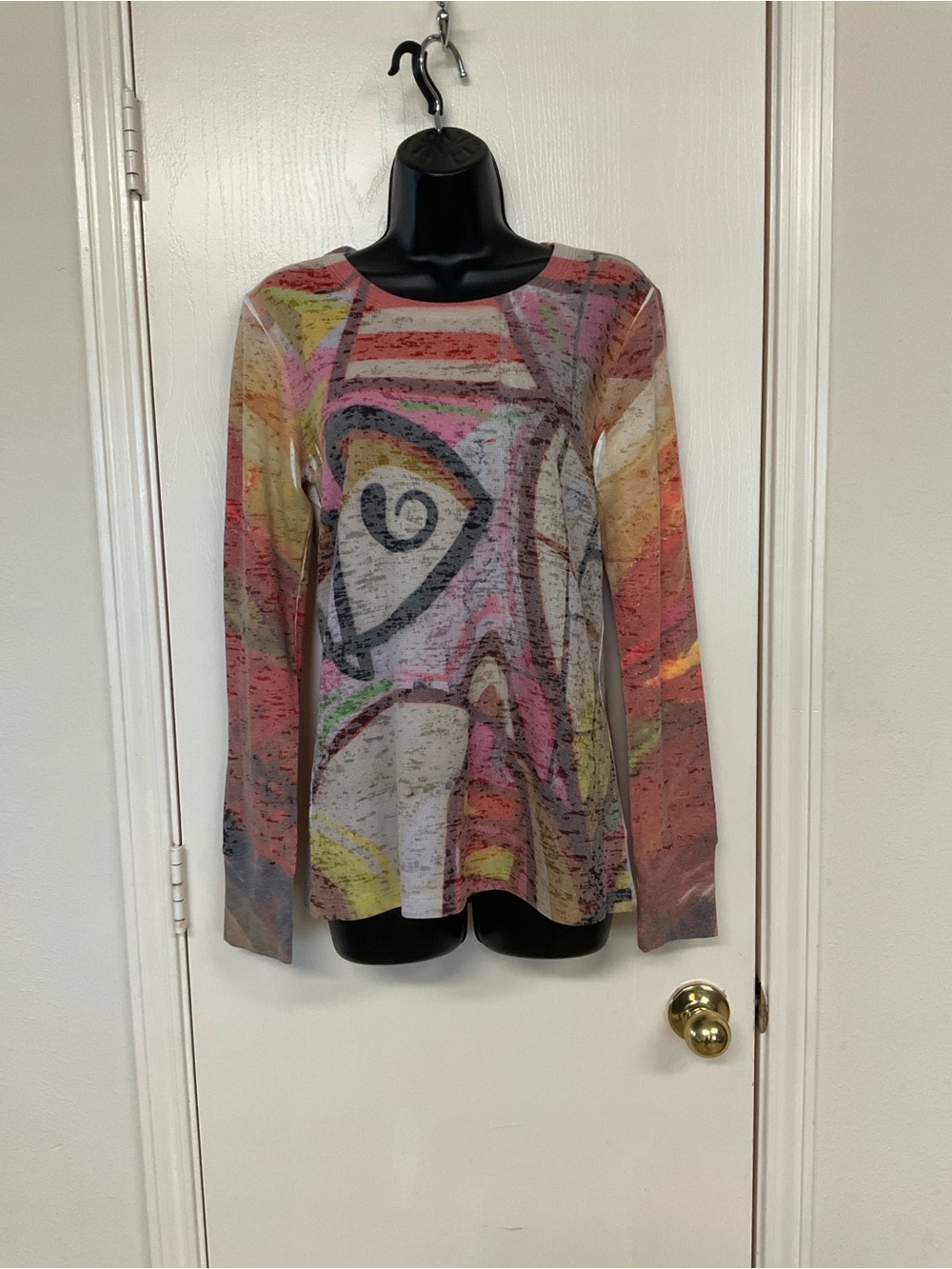Before + Again Abstract Multicolor Long-Sleeve Women's Tee